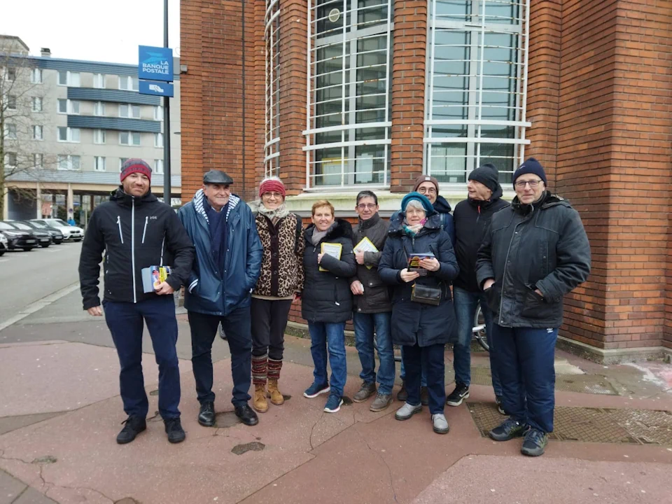 le commando insoumis dans les rues de Cherbourg le vendredi 12 janvier 2024