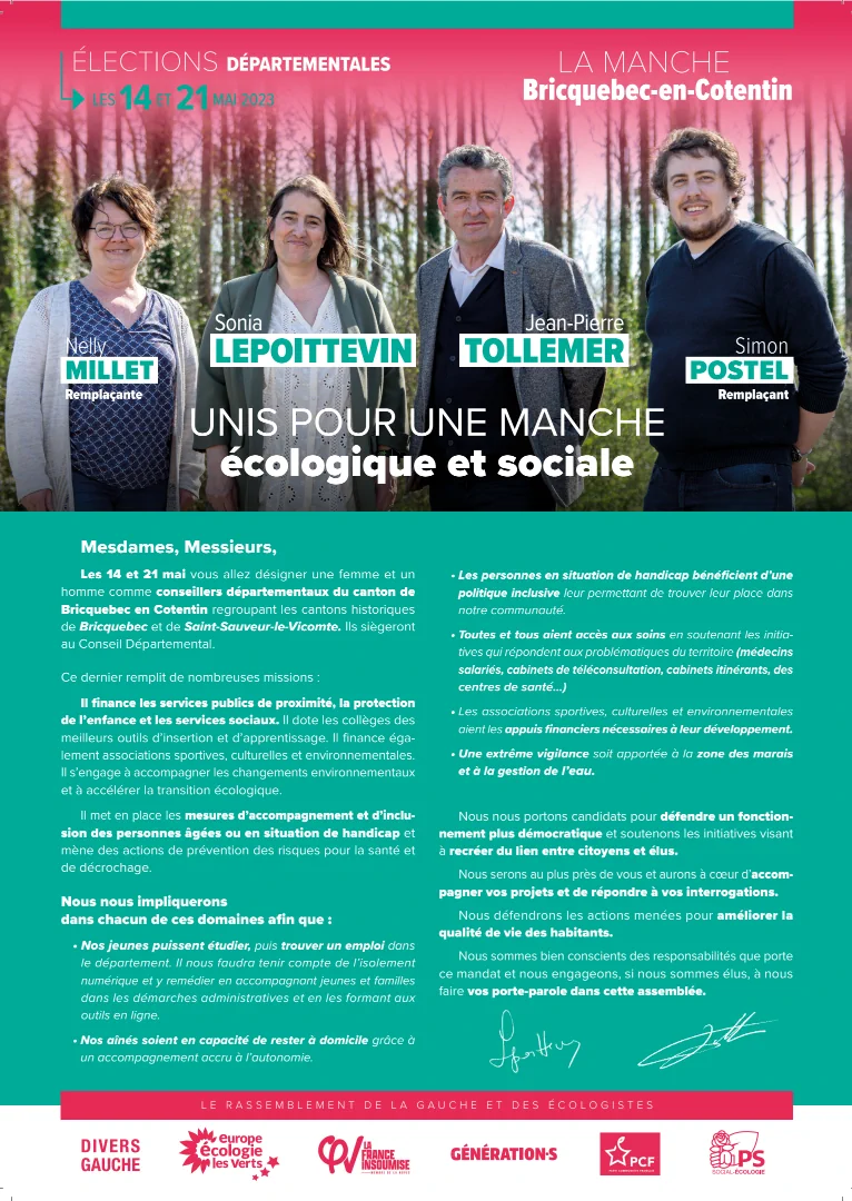 Candidature cantonale manche alliance gauche LFI